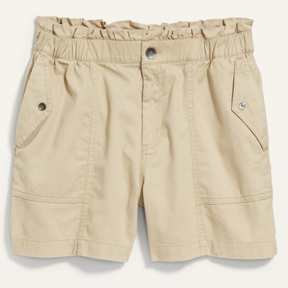 Old Navy shorts 🩳 small utility Tan High Waist Shorts with Ruffle Detail